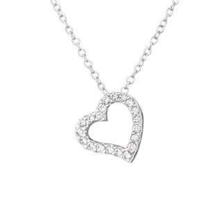 Lovely Hearts Anhanger Herz Mit Zirkonia Inkl Kette 45cm Juwelier J